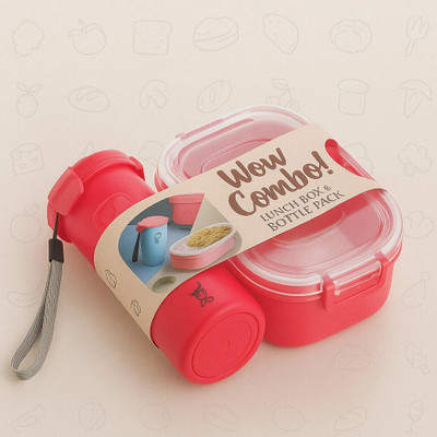AOLTURI Wow Combo Lunch Box Set with Airtight Tiffin Box & Bottle 4 Containers 4 Containers Lunch Box(900 ml, Thermoware)