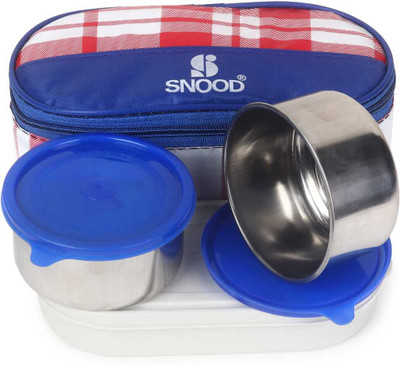 SNOOD Smart-3 Double Decker Lunch Box - Stylish Tiffin Box Steel with Insulated 3 Containers Lunch Box(330 ml, Thermoware)