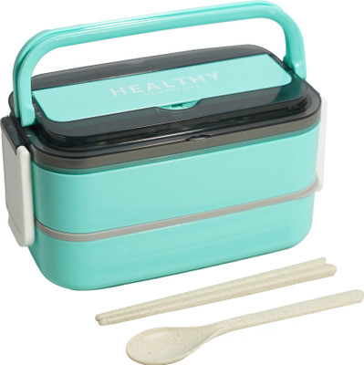 UniKart 2 Airtight Layer|3 Compartments Bento Lunch Box With Plastic Spoon & Chopsticks 3 Containers Lunch Box(1400 ml, Thermoware)