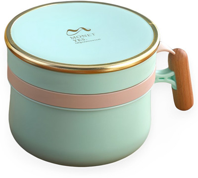 Tlismi Dual Layer Noodle Soup Bowl Leakproof Lunch Box with Comfortable Wooden Handle 2 Containers Lunch Box(1020 ml, Thermoware)