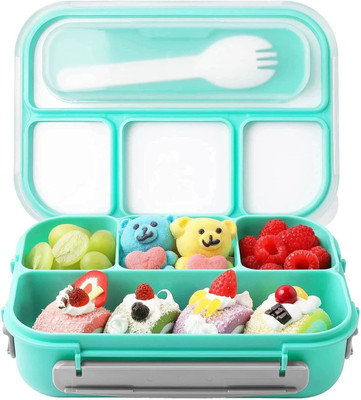 N2K2 Enterprise Leakproof 4 Compartment Lunch Boxes Snack Containers for Adult Kids (Multicolor) 4 Containers Lunch Box(1300 ml)