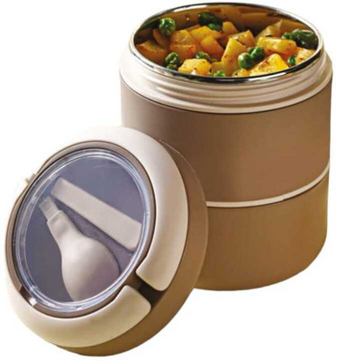 SYAMBABA Smart Stack 2 Layer Protable Lunch Box Stainless Steel Airtight Leak 1 Containers Lunch Box(100 ml)