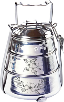 Qality Stainless Steel 3 Compartment tiffin box / 3 Containers Lunch Box(1200 ml, Thermoware)