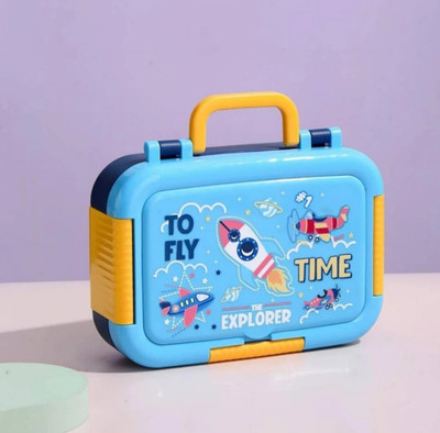 MunchiMate Trendy Bento 3 compartment Double Layer leakproof stainless steel 3 Containers Lunch Box(1120 ml)