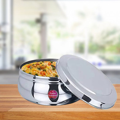 Prateek Kitchenware Steel Utility Container  - 450 ml(Silver)