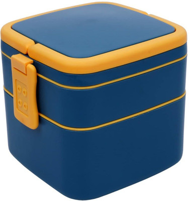 siddhi vinayak creation Double-Layer Square with Handle for Travelling 2 Containers Lunch Box for Kids 2 Containers Lunch Box(400 ml, Thermoware)