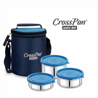 CrossPan Stainless Steel Lunch Box 3 Containers Lunch Box(1050 ml)