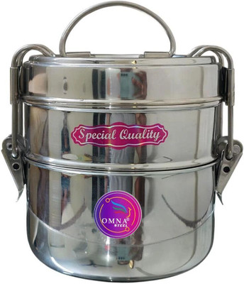 OMNA STEEL 8x2 Combo stainless steel lunch box 2 Containers Lunch Box(1600 ml)