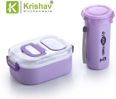 krishav Kids 1st Choice Wow Combo Lunch Box With Bottle 2 Containers Lunch Box 2 Containers Lunch Box(900 ml, Thermoware)