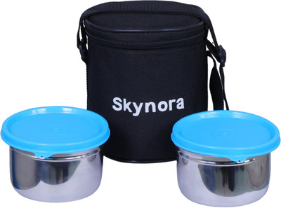 SKYNORA Stainless Steel Blue Lunch Box Set of 2 (500 ml Each),Office, School & College, 2 Containers Lunch Box(1000 ml)