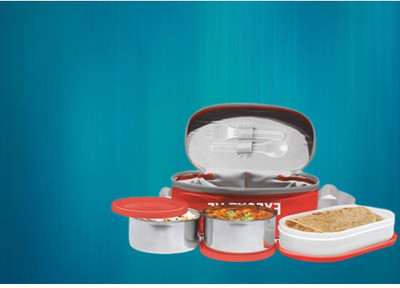 IDEAL PRIME SS2 LB_733 3 Containers Lunch Box(1000 ml, Thermoware)
