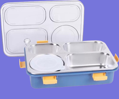 VSELL Compartment -4 Sealed Leak Proof Stainless Steel For Kid's & Adult_K691 4 Containers Lunch Box(800 ml, Thermoware)