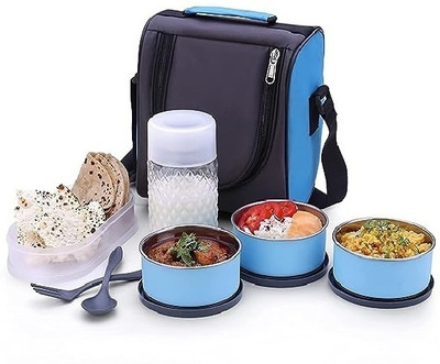 Glamexy Premium Air-Tight Stainless Steel Lunch Box-with Bag for,Student,Women,Men,Girls 5 Containers Lunch Box(1000 ml)