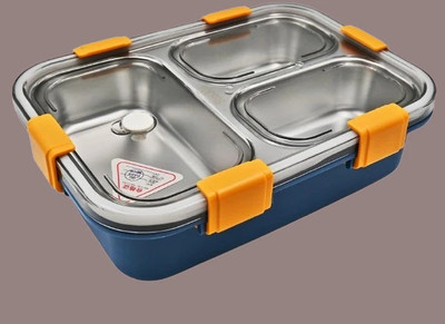 VRJK Lunch Box for Kids School Lunch Box for Office Men SteeL Tiffin Boxes_K1075 3 Containers Lunch Box(750 ml, Thermoware)