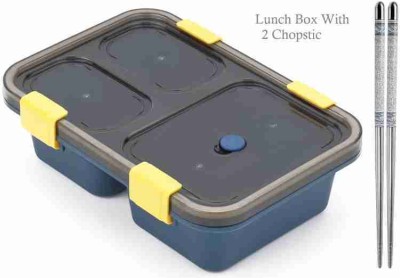 Zigmo Lunch Tiffin BoX With 2 Chopstic FOOD Container Kids Office College School 3 Containers Lunch Box(1100 ml)