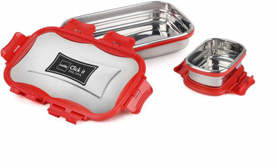cello Click It Medium Pack for Office & School Use | Leak proof | Easy to clean 2 Containers Lunch Box(925 ml, Thermoware)