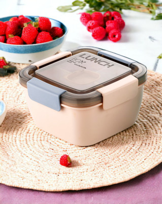 FEEDNIX 4 Section Lunch Box With Center Sauce Holder Container & Spoon-Fork 4 Containers Lunch Box(1500 ml)
