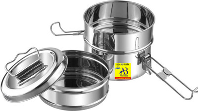 AEROBIX Stainless steel 3 comparment tiffin clip carrier lunch box size 8/3 3 Containers Lunch Box(1000 ml)