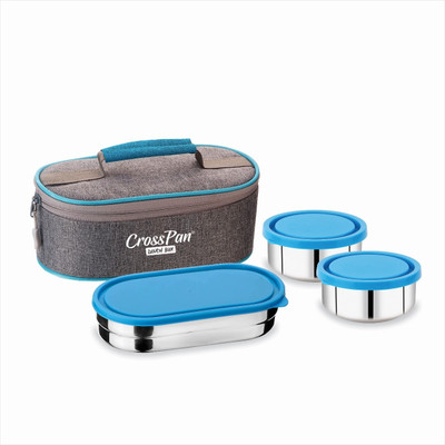 CrossPan Steel Lunch Box / Tiffin Box Containers 280ml, 3 Containers Lunch Box(1060 ml)