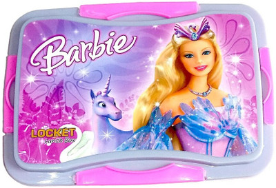 SHIV COLLECTION pink barbie queen locket lunch box 2 compartment 2 Containers Lunch Box(500 ml)