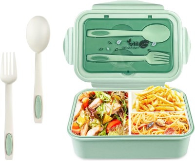 NARV Lunch Box with 3 Compartment, Stylish lid & 2 Spoons Made with Heavy Plastic K2 3 Containers Lunch Box(1000 ml, Thermoware)