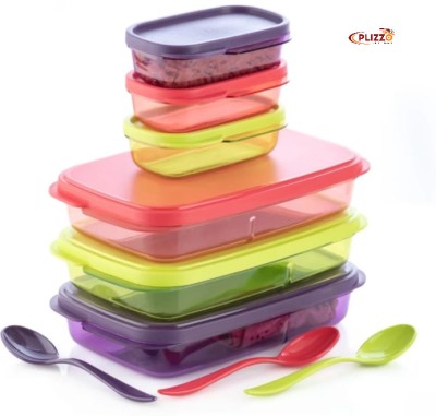 plizzo kitchenware 2 Compartment Lunch Box Office, School, Collage Use 6 Containers Lunch Box(400 ml)