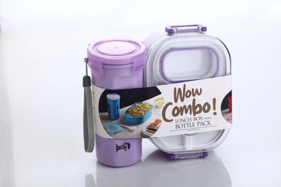 Mantraent wow combo PLASTIC 2 campartment( purpal) 2 Containers Lunch Box(800 ml)