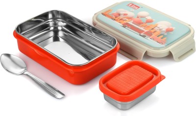 Nabhya Happy Bite Stainless Steel Airtight Leak-Proof Lunch Box With Spoon For Kids, 2 Containers Lunch Box(500 ml, Thermoware)