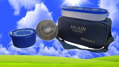 Arjun Lunch_Box_Set_2 and One_Oval_Container_41 3 Containers Lunch Box(1200 ml)
