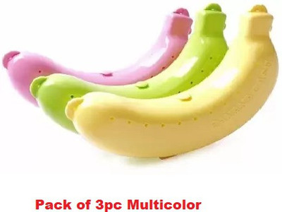 KRISHZONE Banana Case Multicolor for office,school,baby fruit case pack of 3pc 3 Containers Lunch Box(200 ml)