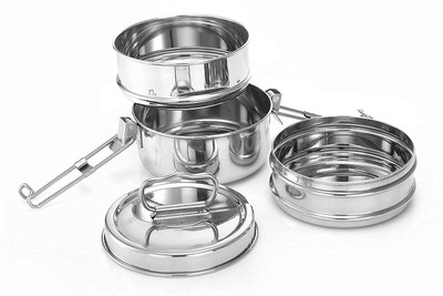 Ambit Clipper Stainless Steel Tiffin Box Set, Set of 3 Container 3 Containers Lunch Box(1100 ml, Thermoware)