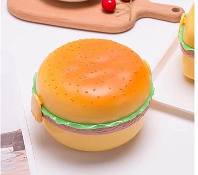 NH WORLD Burger Shape Lunch Box -Leak Proof Lunch Box with 3 Layer 3 Compartment+2 Spoons 3 Containers Lunch Box(600 ml) NH WORLD Burger Shape Lunch Box -Leak Proof Lunch Box with 3 Layer 3 Compartment+2 Spoons 3 Containers Lunch Box(600 ml)