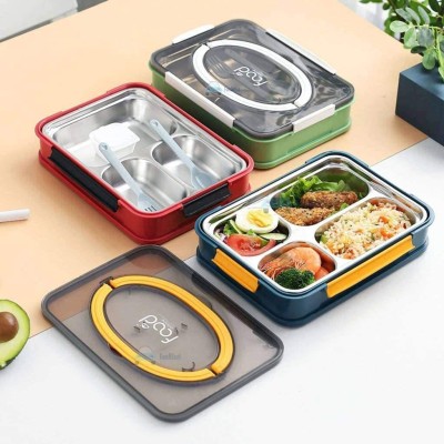 PS smart shopping 4 Compartment Lunch Boxes for Kids School Office Tiffin Box pack 1 4 Containers Lunch Box(450 ml, Thermoware)