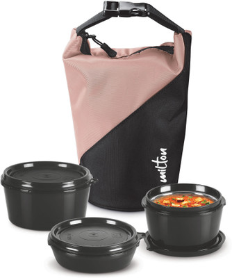 MILTON Micro Meal Lunch Box (3 Containers,1 x 180 ml , 2 X 320 ml) With Jacket 3 Containers Lunch Box(820 ml)