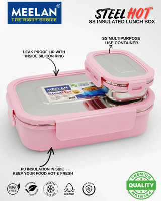 meelan Lunch box for office|Hot and Cold|Lunch box School|Lunch Box For Girl,Women|Kids 2 Containers Lunch Box(800 ml)