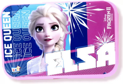 SKI Elsa Lunch Box For School | Trendy Fork Spoon 2 Containers 2 Containers Lunch Box(550 ml)