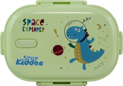 smily kiddos Stainless Steel Space Dino Theme Lunch Box - Green 3+ years 1 Containers Lunch Box(450 ml)