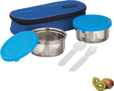 Trueware Tasty 2 Blue | 300 ML X 2 Container | BPA Free | Leak Proof | Food Grade 2 Containers Lunch Box(600 ml)