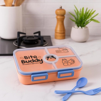 Evervibe Bite Buddy Lunch Box with Spoon & Fork | BPA-Free Tiffin for Kids & Adults 1 Containers Lunch Box(750 ml)
