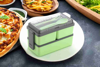 Repo Rectangular 3 Section With 1 Fork + 1 Spon 3 Containers Lunch Box(1500 ml, Thermoware)
