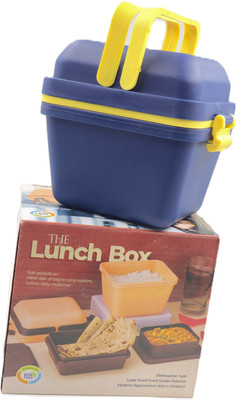 AJFuture Plastic Lunch/Tiffin Box 3Compartment FOR School &Office(Blue)A16 3 Containers Lunch Box(1500 ml, Thermoware)