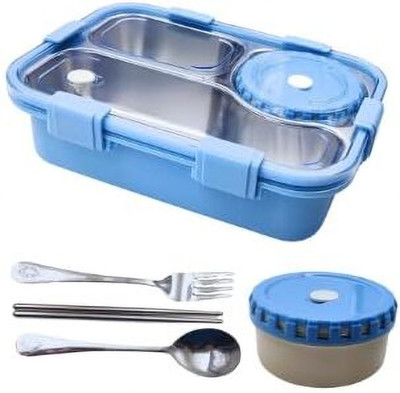 TITEPO 750ml Insulated Leak-Proof Bento Lunch Box with Utensils – Orange 3 Containers Lunch Box(750 ml)
