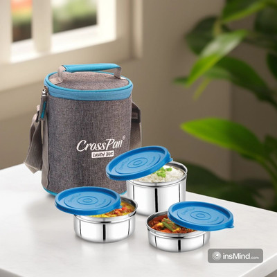CrossPan Box / Tiffin Box for Office, School, College_CP 3 Containers Lunch Box(1050 ml)