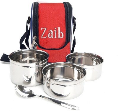 Zaib Softline Insulated Leak Proof Steel Lunch Box for Office Men & Women 3 Containers Lunch Box(1200 ml, Thermoware)