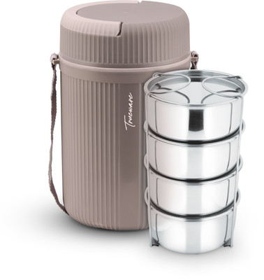 Trueware Quick Meal 4 Insulated Hot Lunch Box With 4 SS Container 300 ML Each 4 Containers Lunch Box(1200 ml, Thermoware)