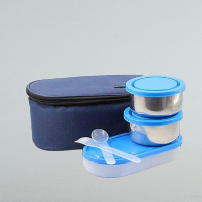 Hriday Lunch Box 3 containers 600ml Blue 065 3 Containers Lunch Box(1 L)