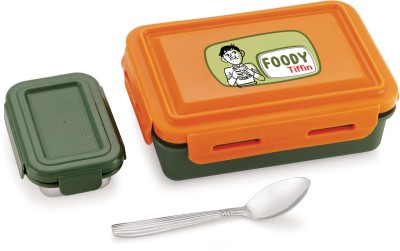 Nabhya Foody Inner Stainless Steel insulated Air Tight Tiffin Box With Steel Katori 2 Containers Lunch Box(600 ml, Thermoware)