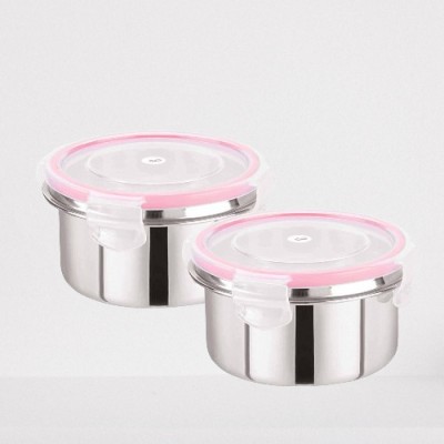 WOMS Stainless Steel Air tigth / leak proof box 2 Containers Lunch Box(400 ml, Thermoware)