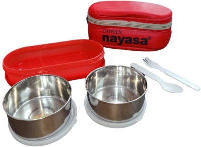 NAYASA Duplex Deluxe Stainless Steel Lunch Box With Bag 3 Containers Lunch Box(330 ml, Thermoware)