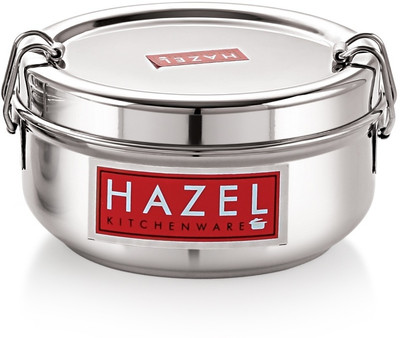 HAZEL Stainless Steel Traditional Design Tiffin Lunch Container with Locking Clip, 700 ML 1 Containers Lunch Box(700 ml)